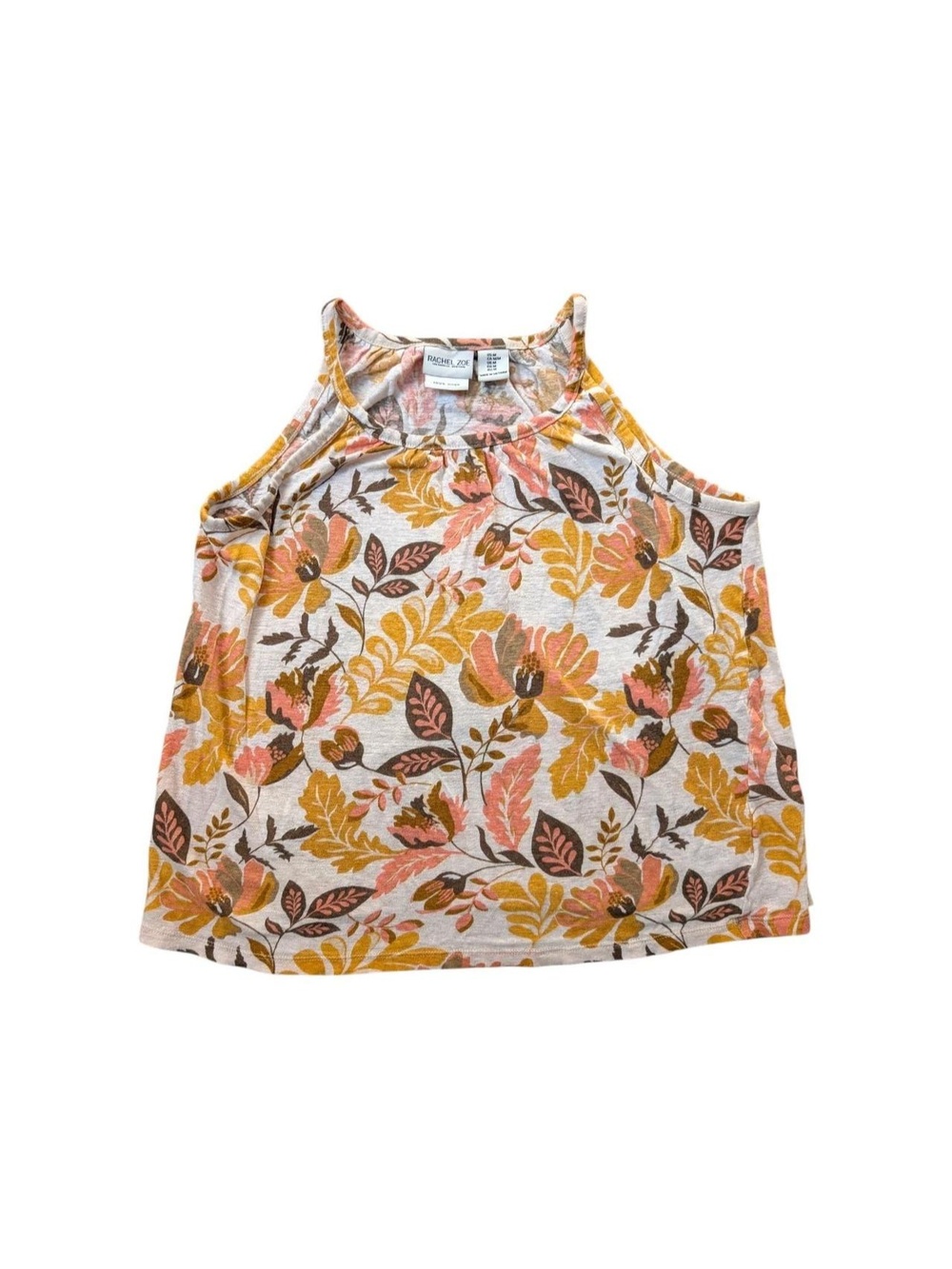 Rachel Zoe linen floral print tank top size M